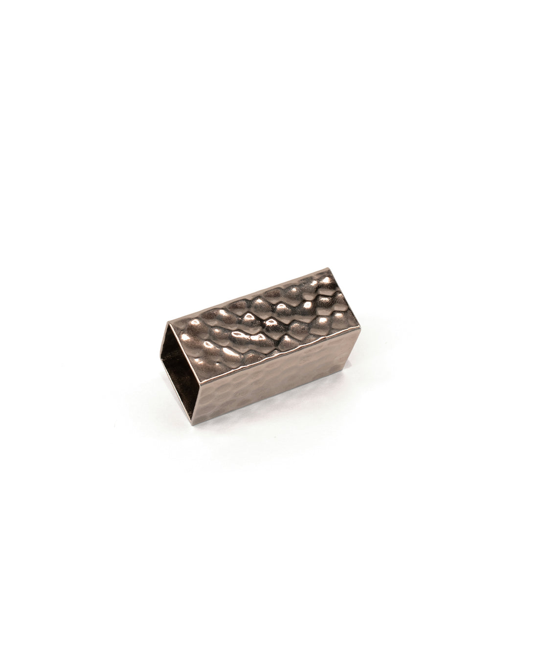 Polished Nickel Hammered Skinny Rectangle